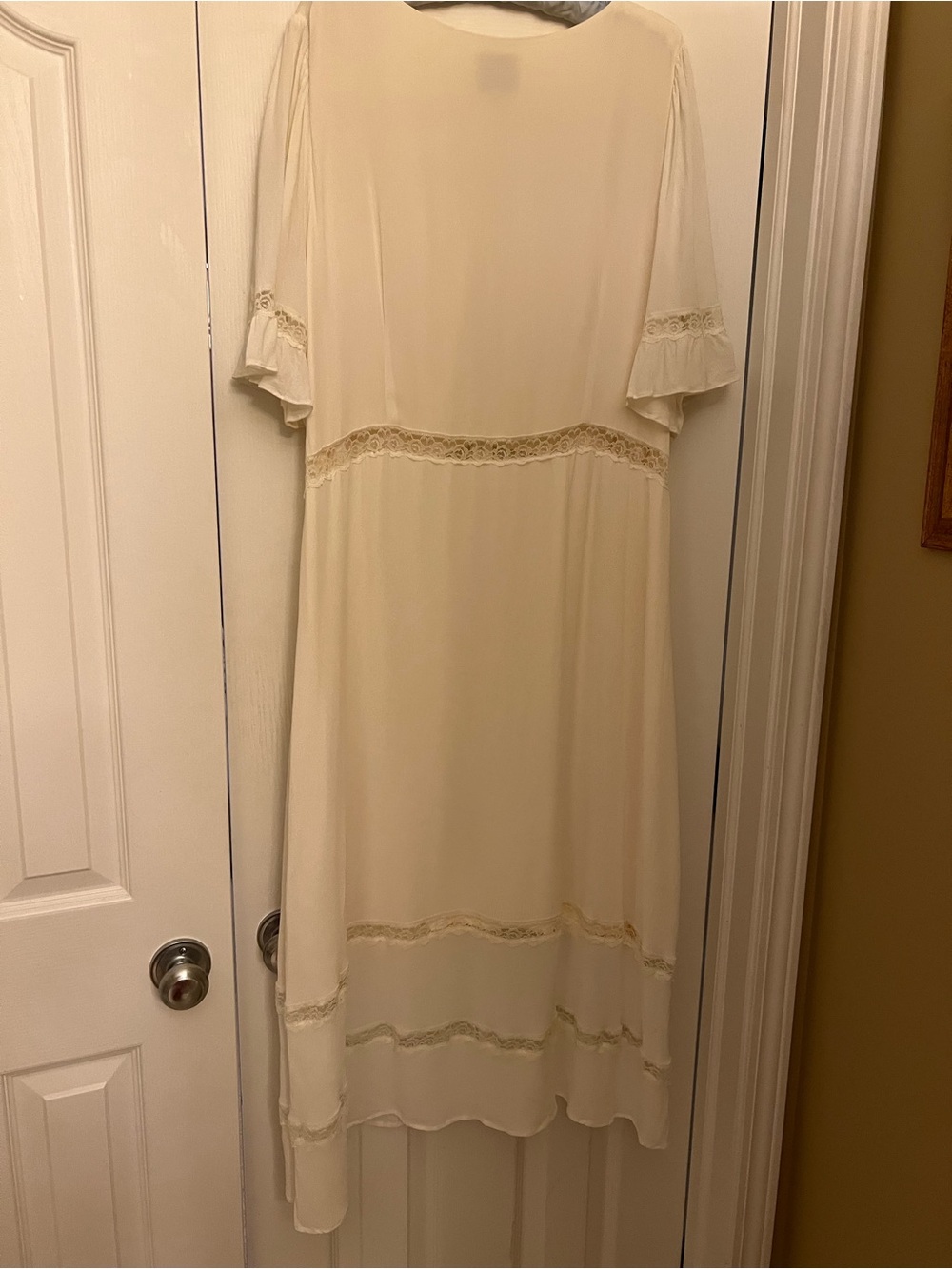 Reformation Cream Lace-Trim Button Front Dress - Picture 9 of 16
